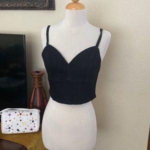 Denim black crop top size M